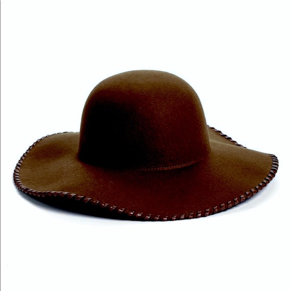 WHIPSTITCH WOOL FLOPPY HAT CHOCOLATE - Picture 1 of 3